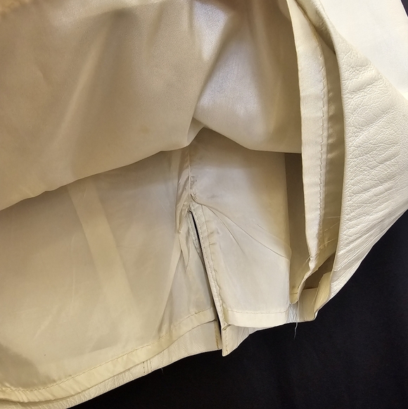 Pencil, White, Leather, Skirt, 80s, 90s, Midi,  Vintage, Women's, Party, Wedding - Picture 3 of 7